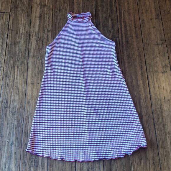 Zara Red Dress Striped Ribbed - Picture 5 of 6